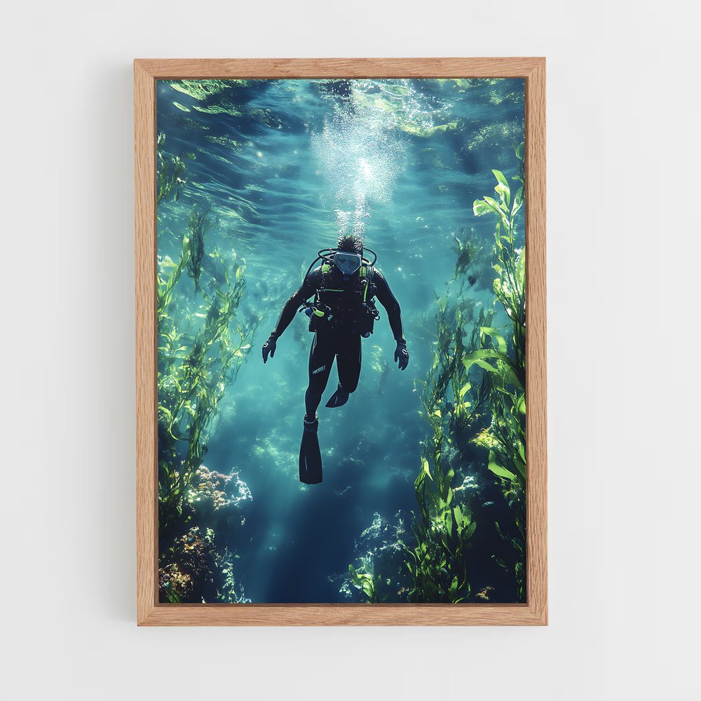 Poster Profondeurs Mystérieuses – affiche Plongeon depuis une plateforme (vue 4)